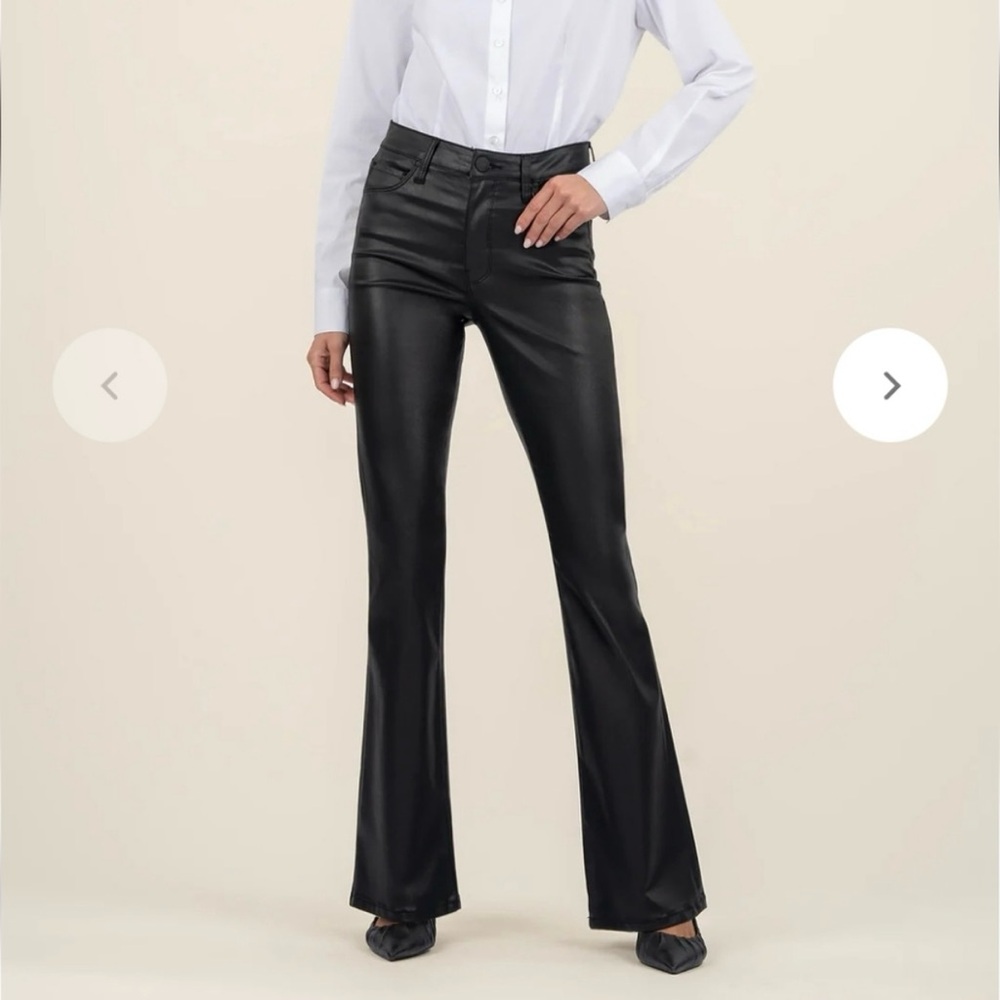 Kut from the Kloth Black Flare Jeans with High Waist and Full Length